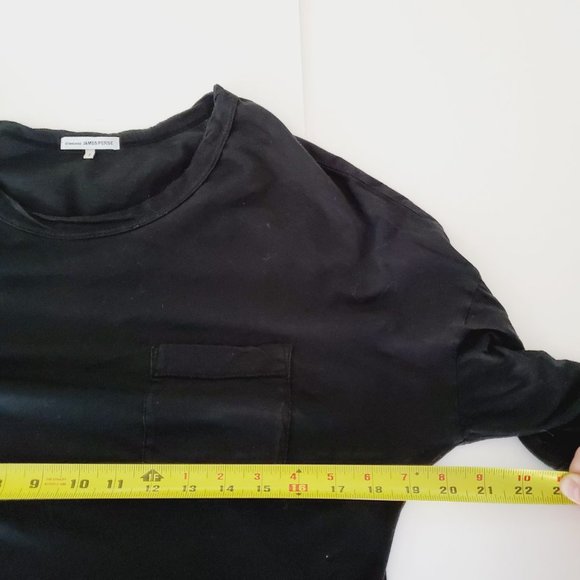 JAMES PERSE 100% Pima Cotton Black Slub T-shirt SMALL size 1 - Picture 8 of 11